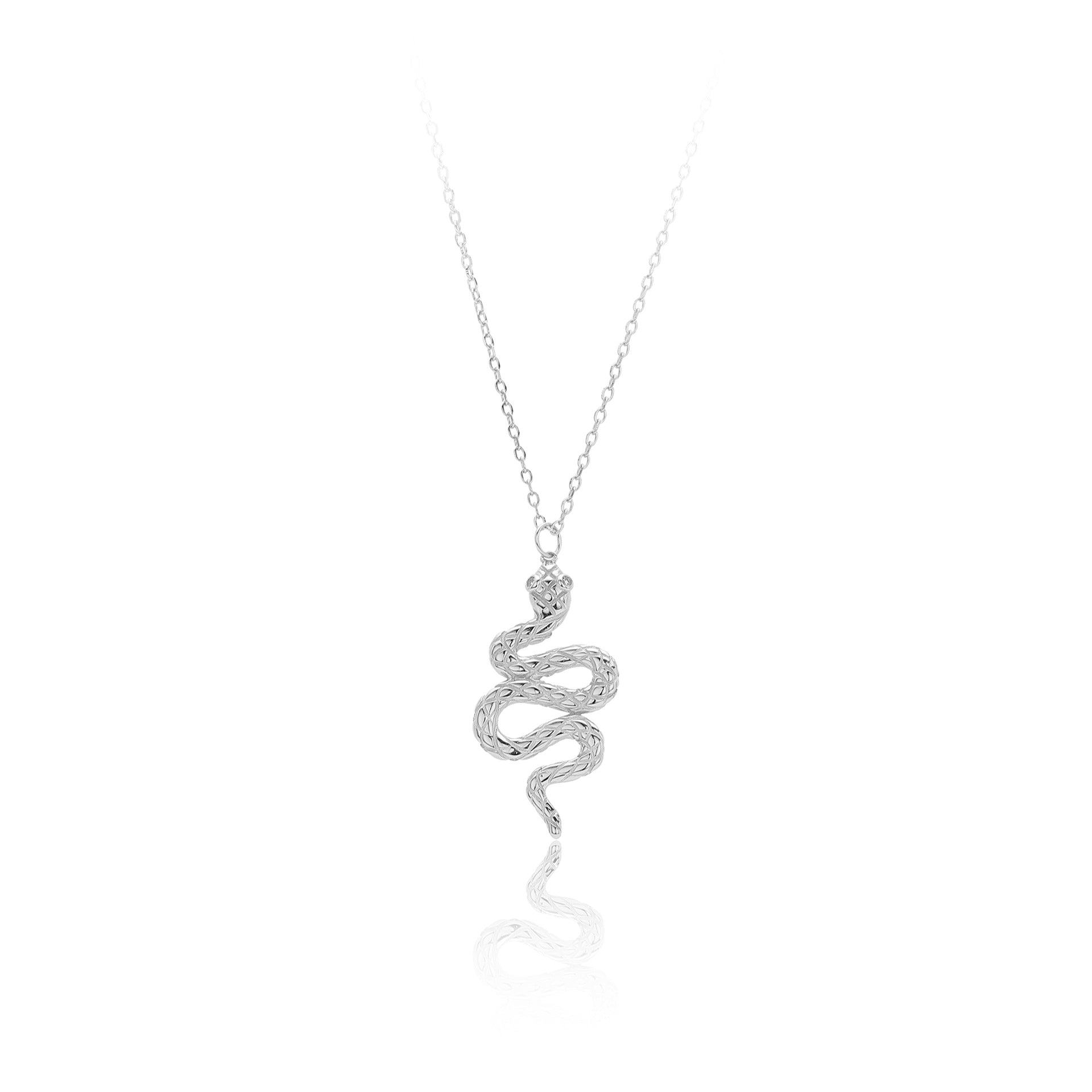 Wholesale  S925 Sterling Silver Simple Fashion Snake Pendant Light Luxury  Necklace