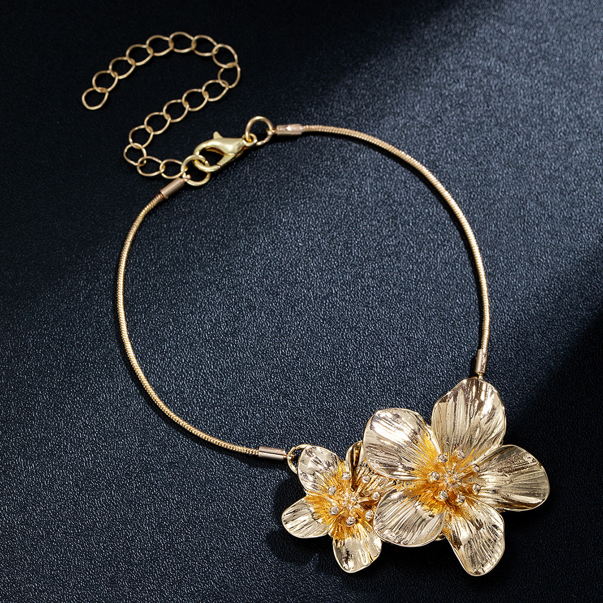 Wholesale Flower Metal Chain Adjustable Women's Anklet
