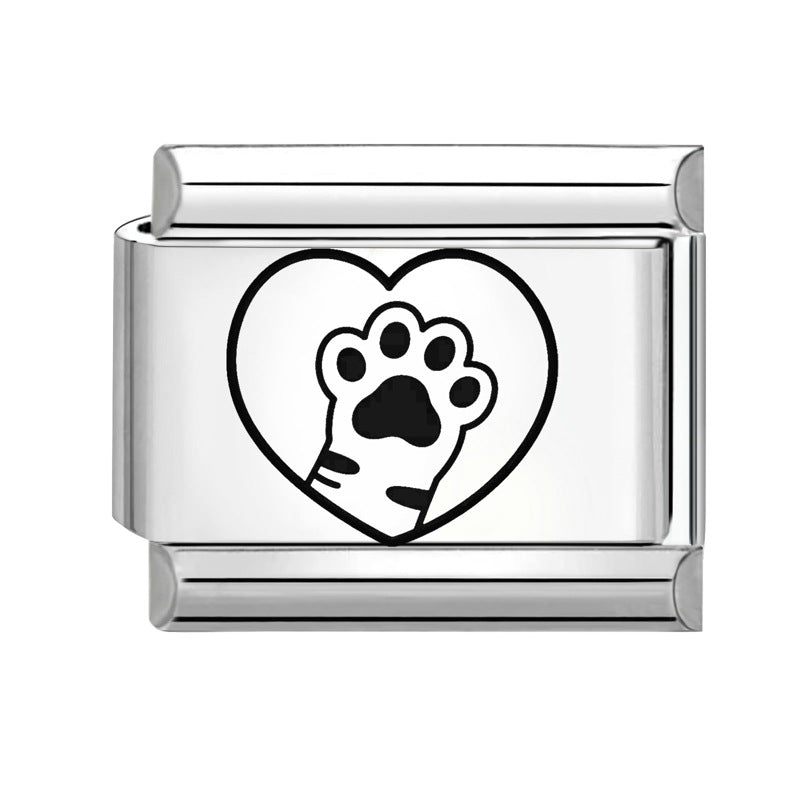 Wholesale 9mm Italian Charm Starter Bracelets DIY Black and white Creative Stainless Steel Composable Bracelet