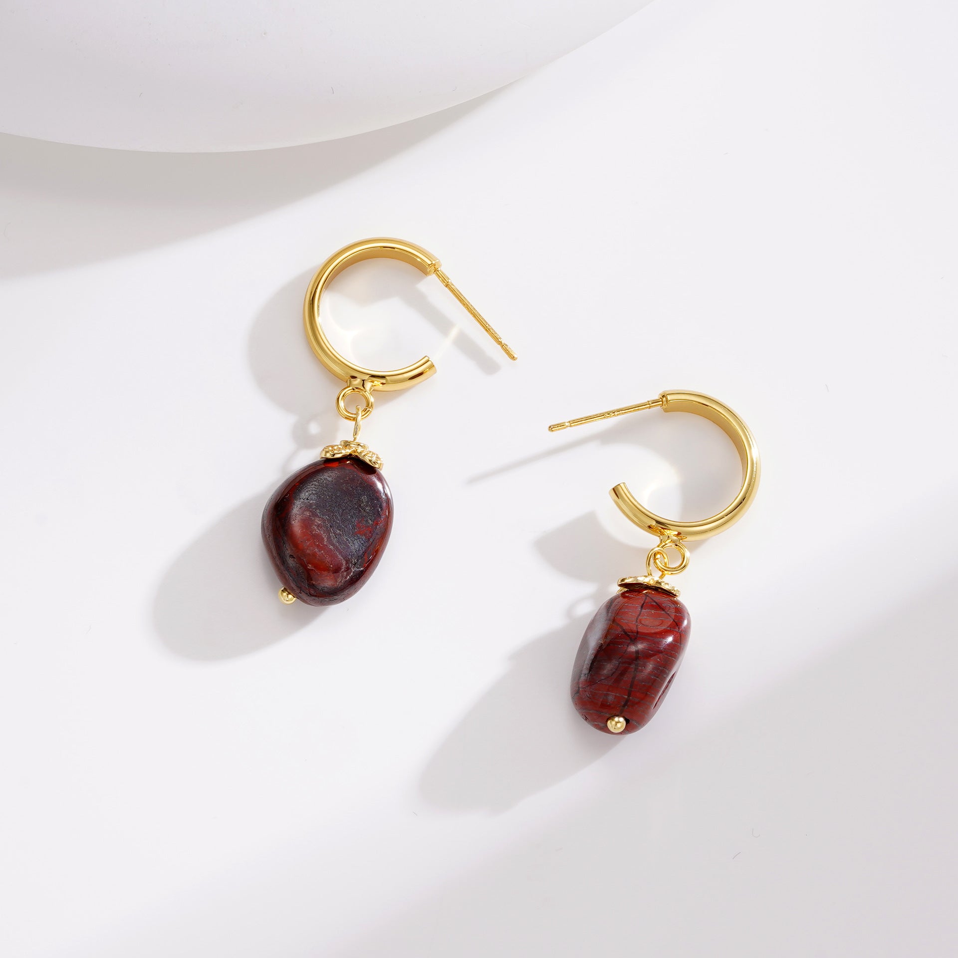 Wholesale Natural Stone C Earrings