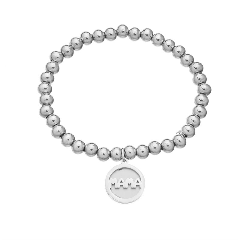 Wholesale 6mm steel bead stainless steel round bracelet