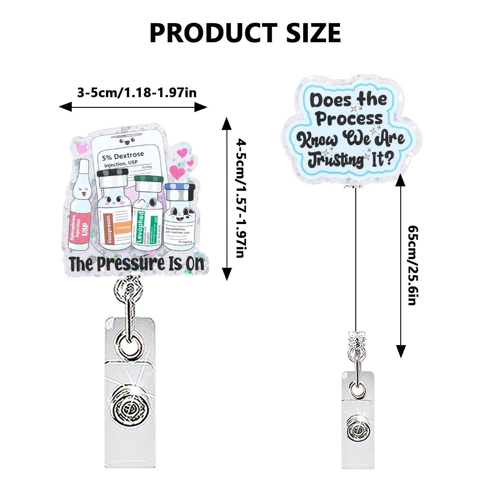 Wholesale Acrylic Retractable Badge Reel Fun Pill Bottle Design Nurse Medical Gift