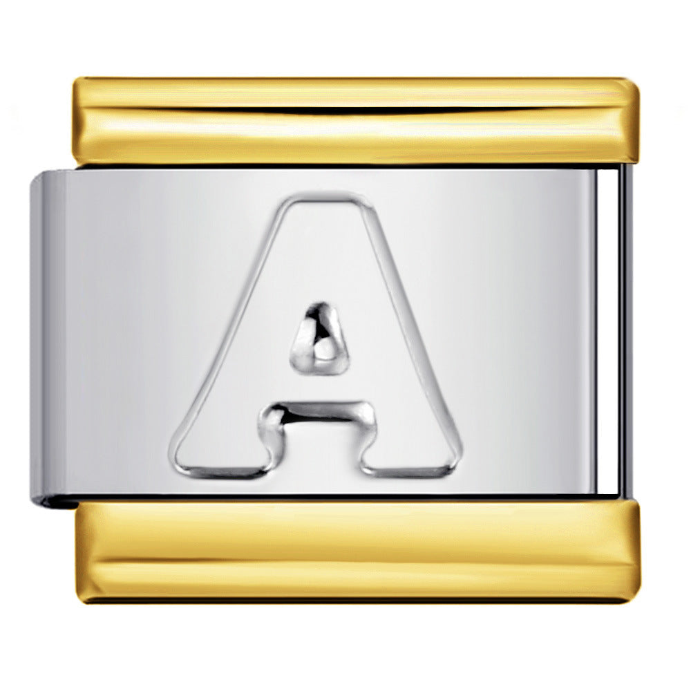 Wholesale Italian Charm Bracelet 9mm DIY letter Creative Stainless Steel Composable Bracelet