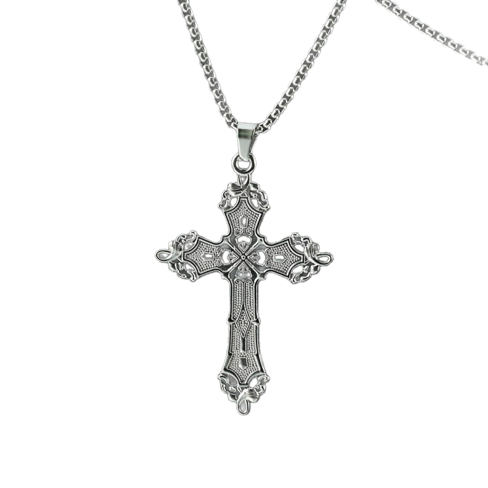 Wholesale Vintage Baroque Gothic Cross Pendant Necklace Bohemian Style Alloy Electroplated Jewelry Accessory For Women