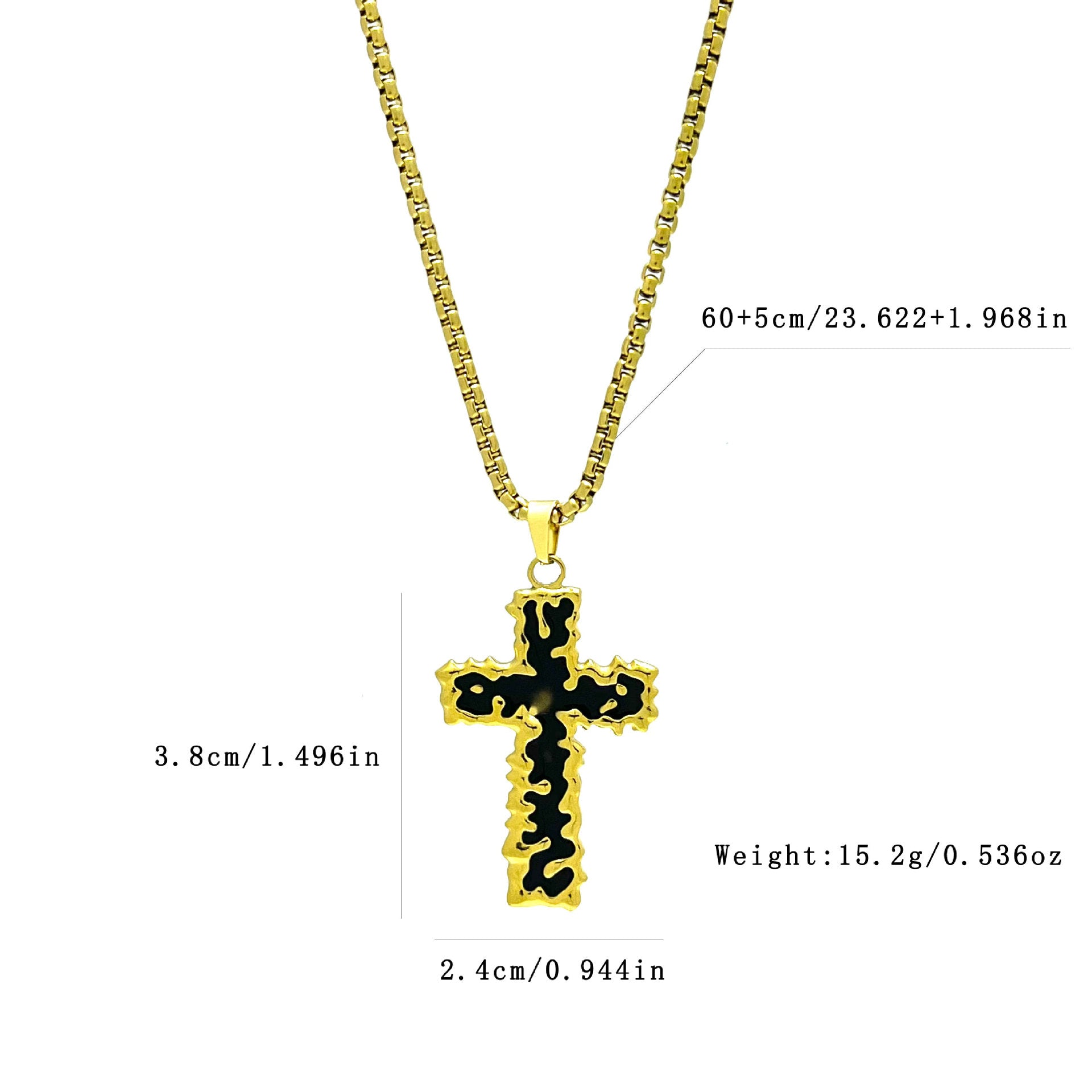 Wholesale retro cross heart pendant sweater chain stainless steel Necklace