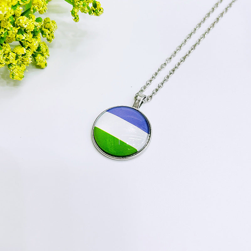Wholesale Rainbow Flag Same-sex Six-color Pendant LGBT BraveLove Necklace ACC-NE-Guangg001