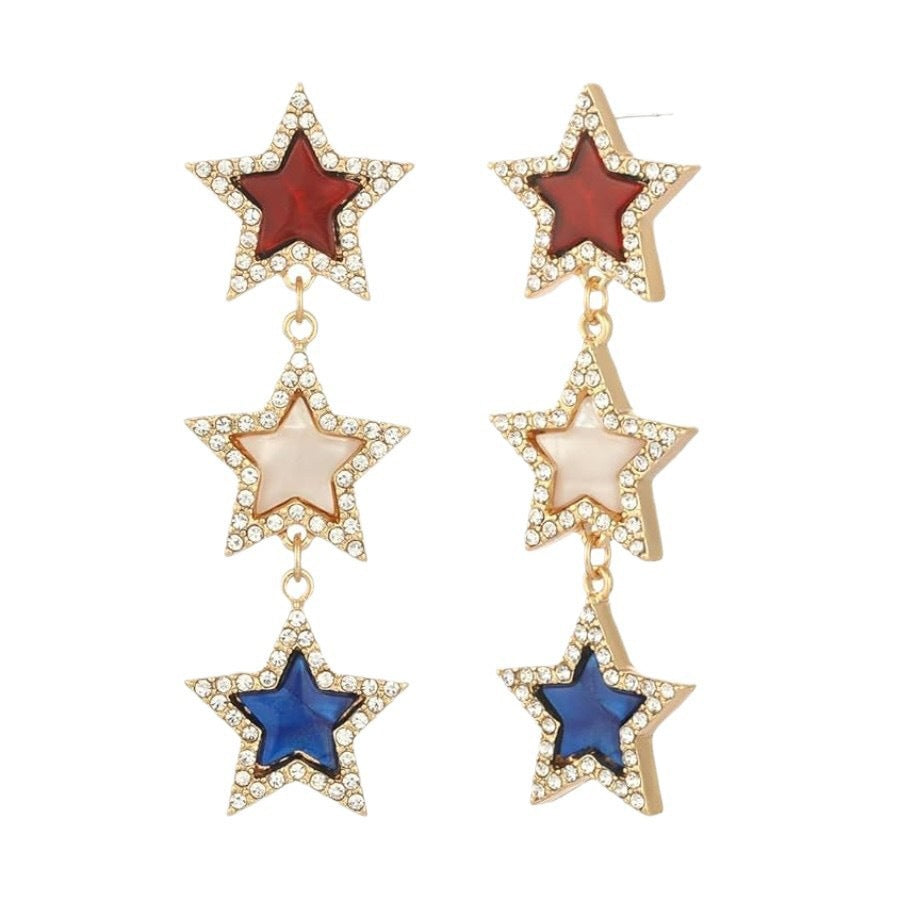 Wholesale Independence Day Earrings  Personality Creative Star Earrings