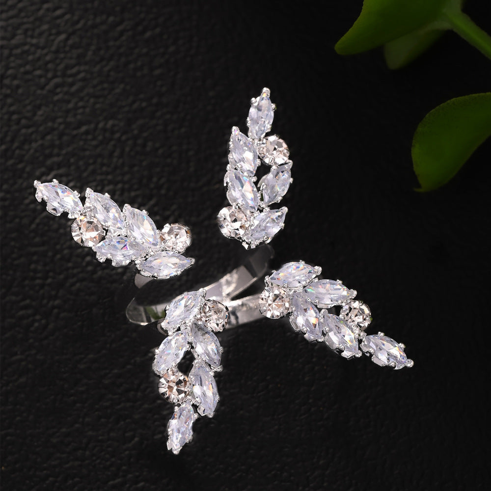Wholesale  Light Luxury Zircon Butterfly Ring
