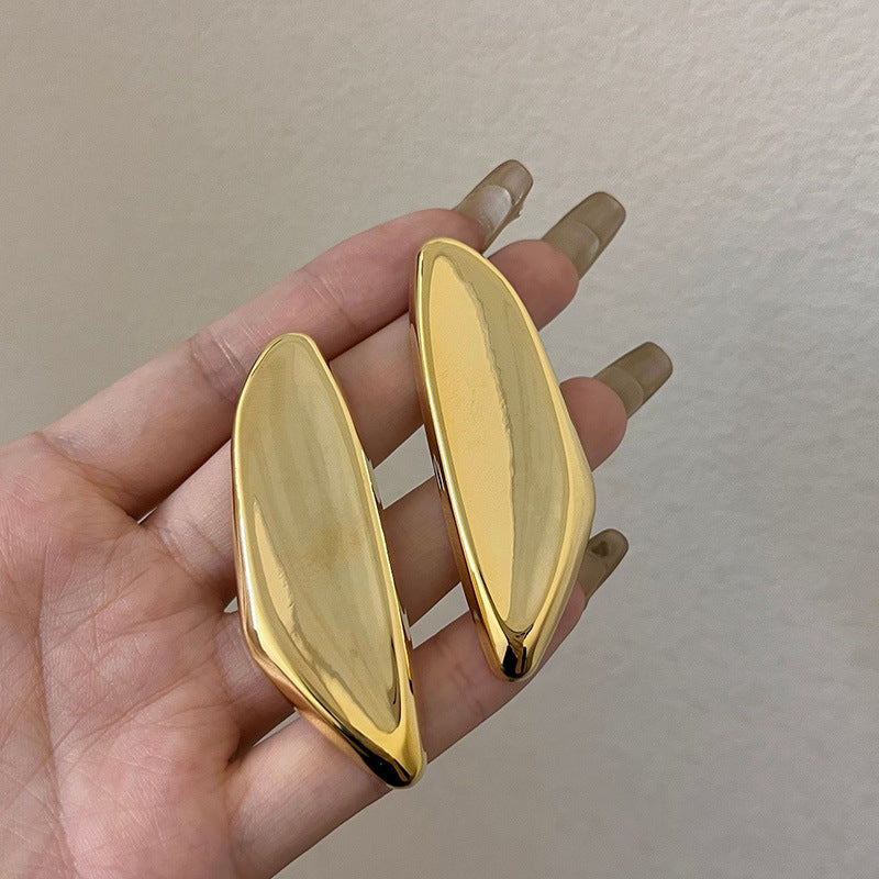 Wholesale personality metal smooth irregular geometric earrings