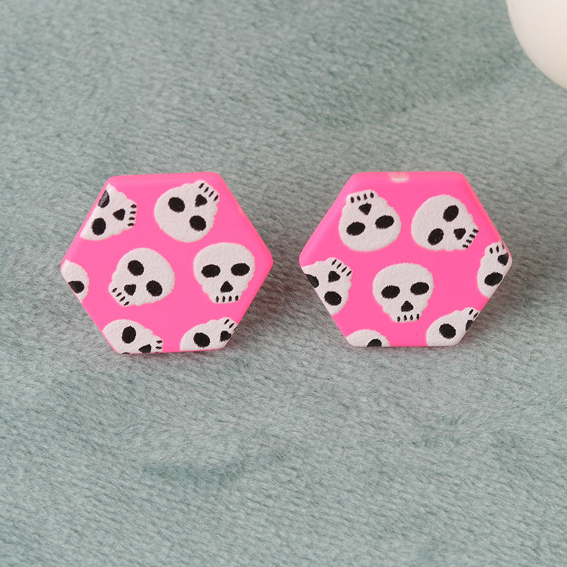 Wholesale   Ghost Bat Geometric Flowers Acrylic Earrings