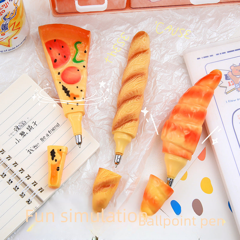 Wholesale Creative Pizza ballpoint pen pastoral horn bag shape