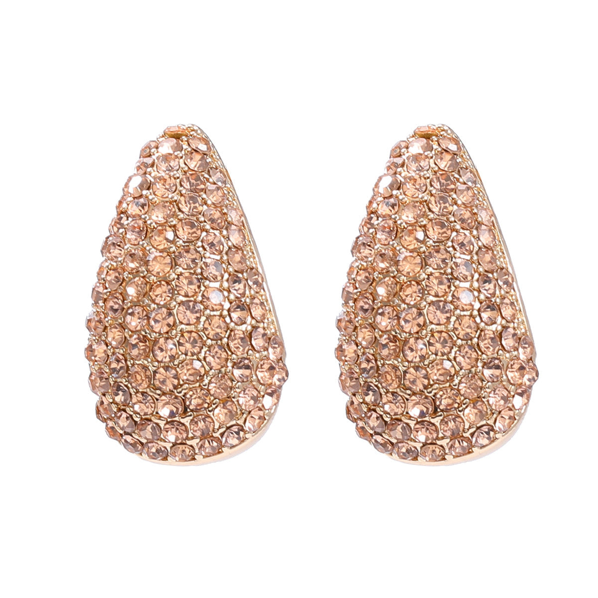 Wholesale Colorful Diamond Earrings Full of Diamond Drop-shaped Earrings Ear Studs ACC-ES-JL029