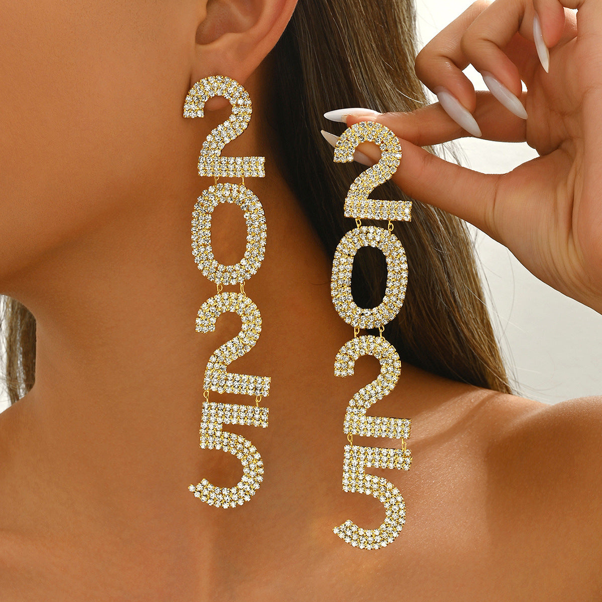 Wholesale Digital Design Diamond Earrings ACC-ES-BaSha009