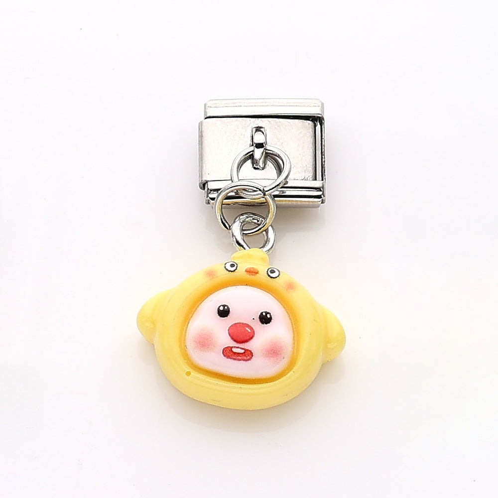 Wholesale 10pcs Italian Charm Bracelet 9mm DIY Splicing Cute Cartoon Stainless Steel Composable Bracelet ACCVIP