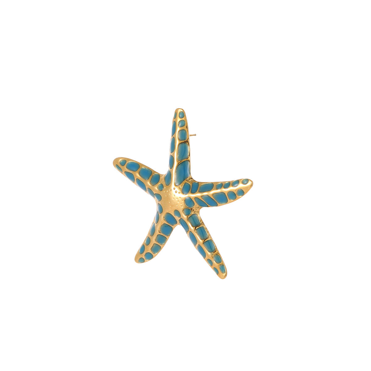 Wholesale Ocean Style Stainless Steel Colorful Oil Dripping Starfish Earrings