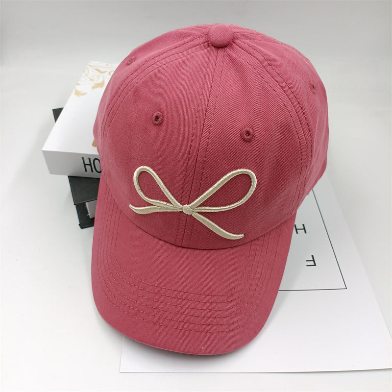 Wholesale Bow Embroidered Peaked Soft Top Baseball Cap ACC-HT-Daod006