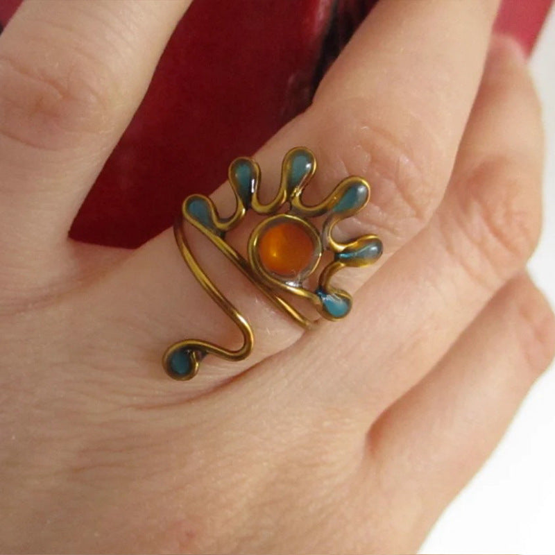 Wholesale Electroplated Metal Zircon Crown Open Ring Stylish Jewelry Accessory For Wedding Boutique Resale
