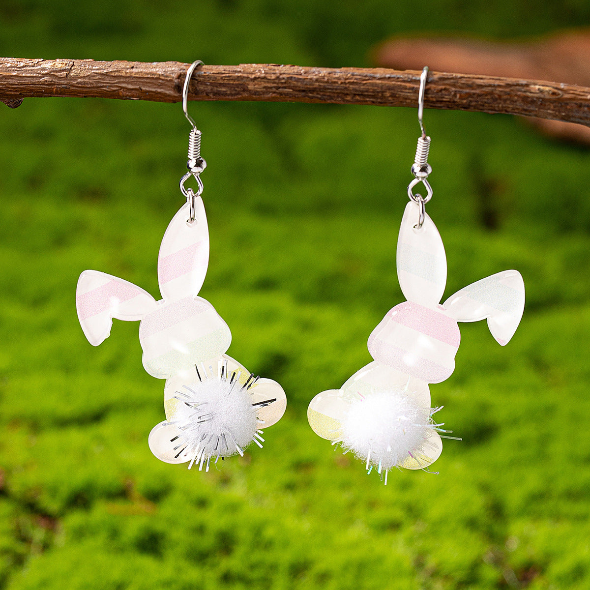 Wholesale Easter Alloy Colorful Rabbit Earrings