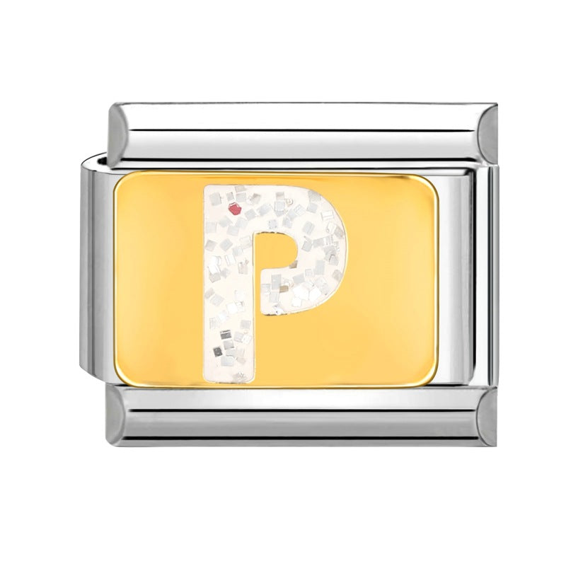 Wholesale 9mm Italian Charm Starter Bracelets DIY Letter Stainless Steel Composable Bracelet