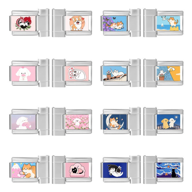 Wholesale 9mm Italian Charm Starter Bracelets DIY Cute animals Stainless Steel Composable Bracelet