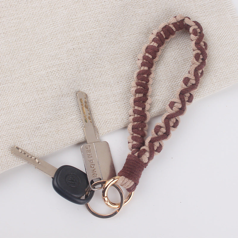 Wholesale hand-woven wrist strap keychain
