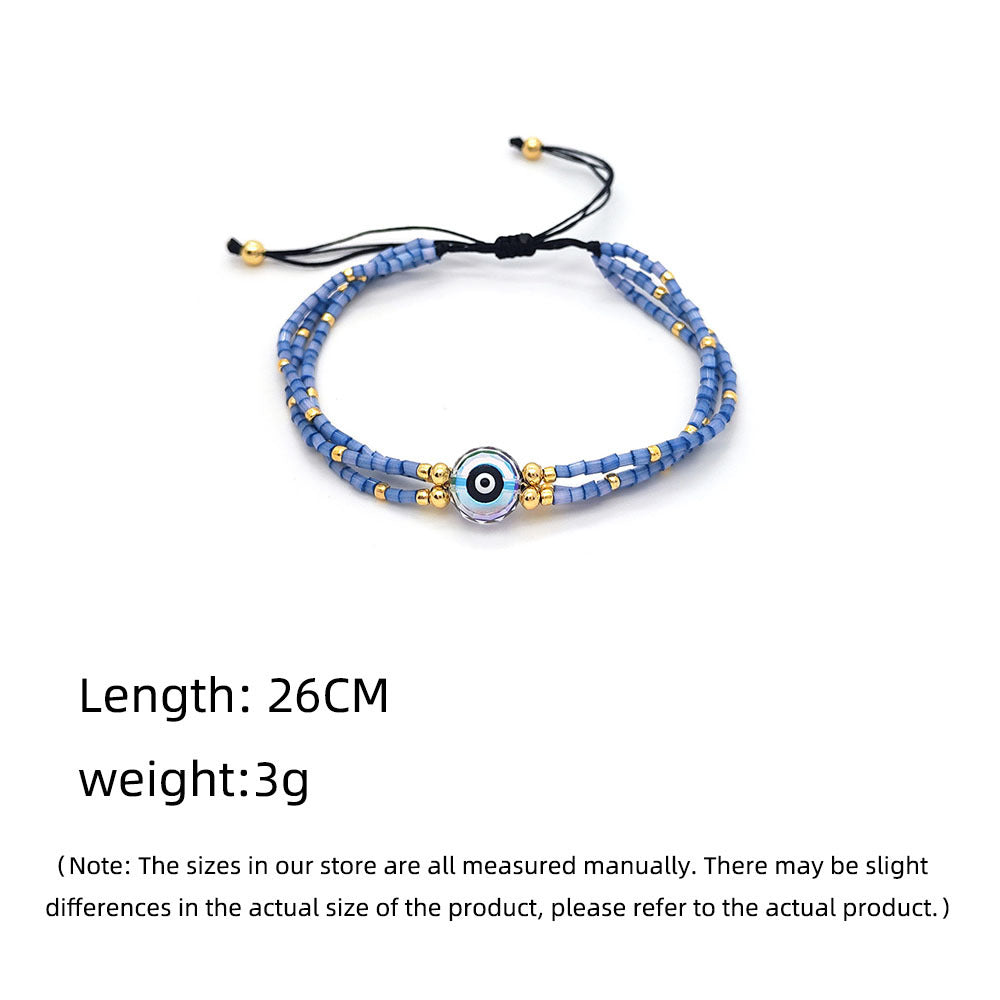 Wholesale boho style multi-layered colorful rice beads beaded braided bracelet ACC-BT-Qiqi001