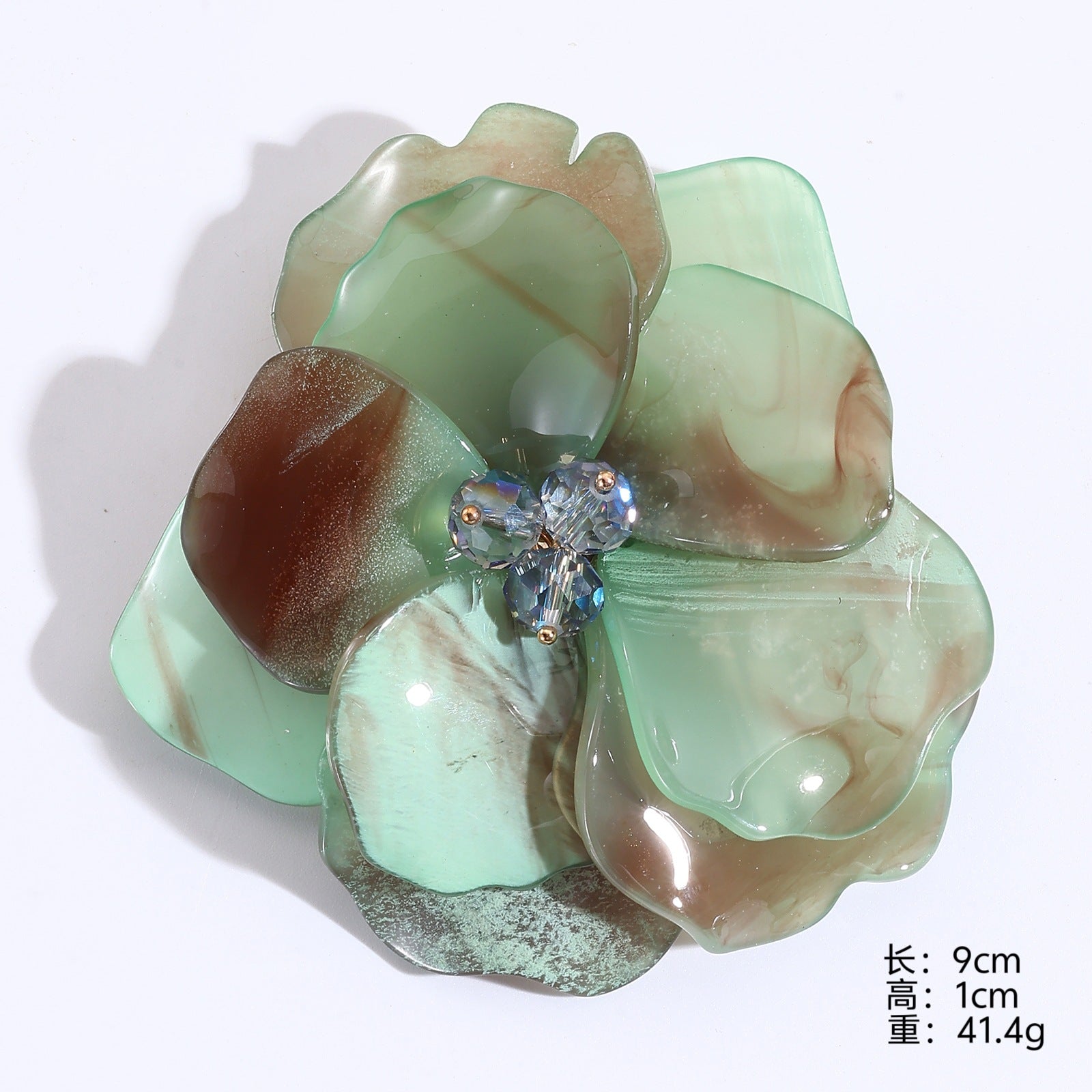 Wholesale Vintage Blue Flower Acrylic Brooch Handmade Women' s Pin Jewelry Accessory