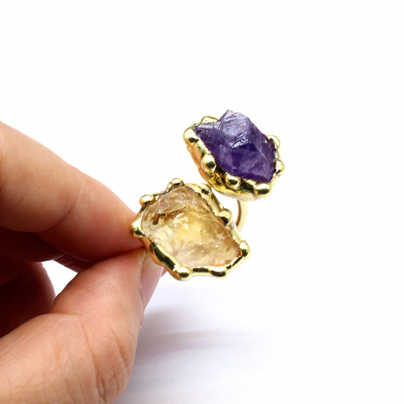 Wholesale natural stone fashion crystal stone ring