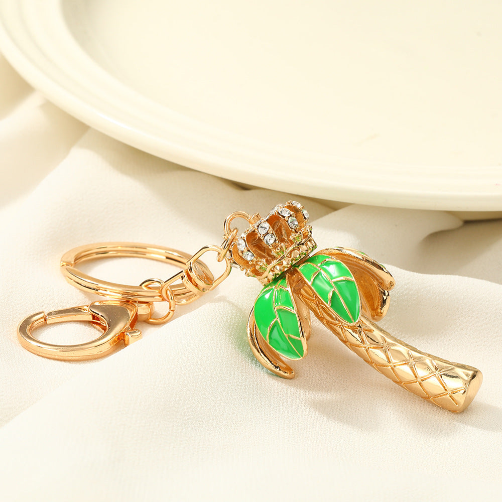 Wholesale Colorful Enamel Zinc Alloy Keychain with Pineapple and Shell Design,  Trendy Bag Charm for Summer