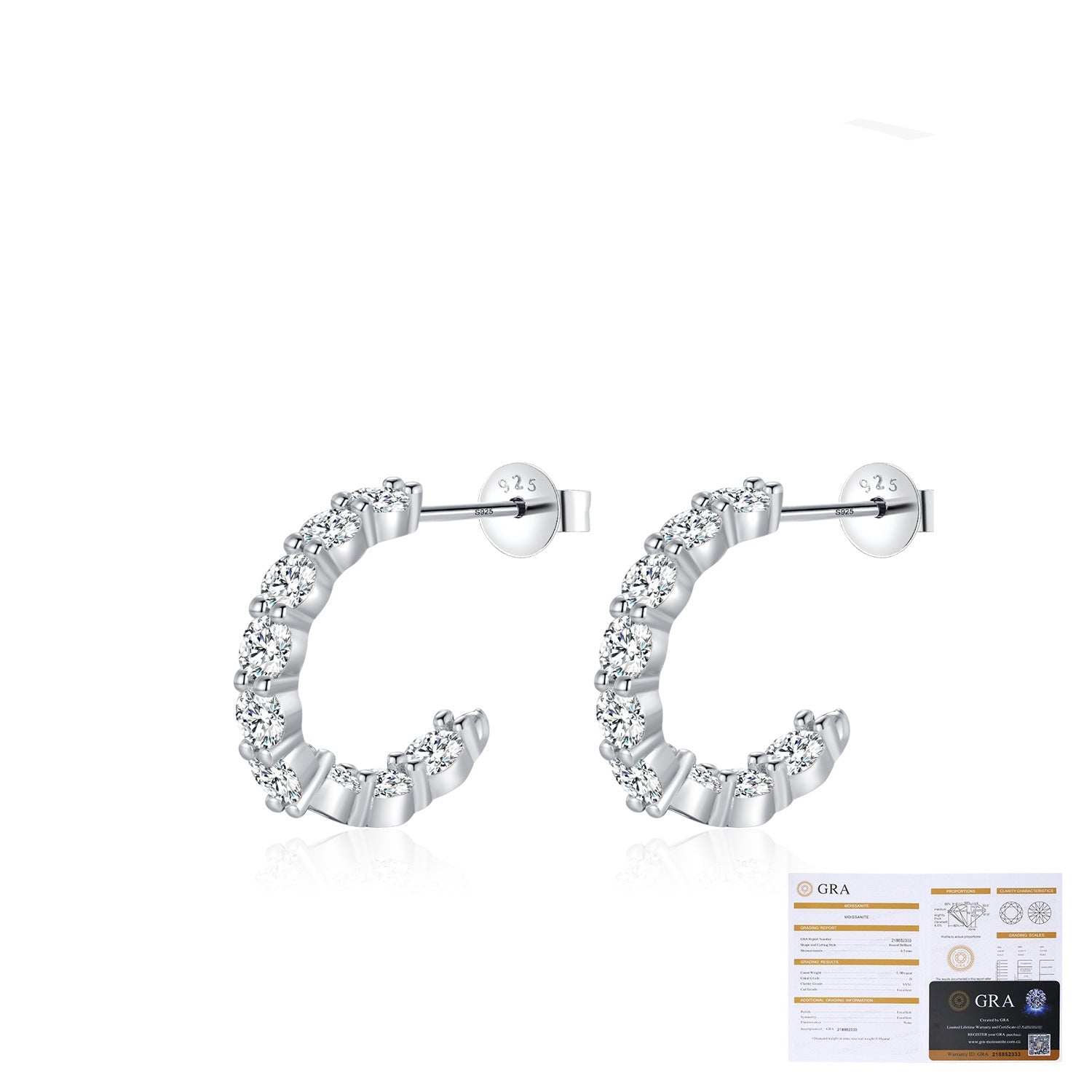 Wholesale  s925 Silver Light Luxury Fashion Full Circle Diamond C Earrings