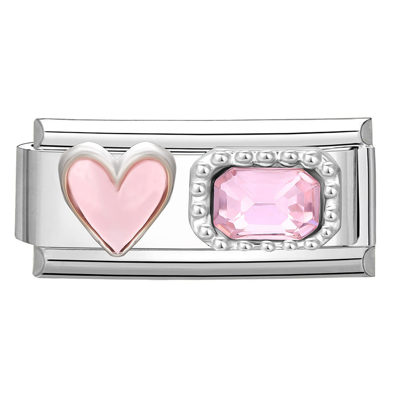 Wholesale 9mm Italian Charm Starter Bracelets DIY square section Creative Stainless Steel Composable Bracelet