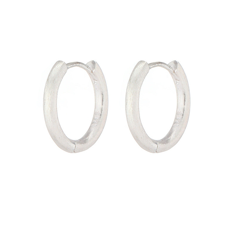 Wholesale 925 Sterling Silver Round Silk Plain Ring Earrings