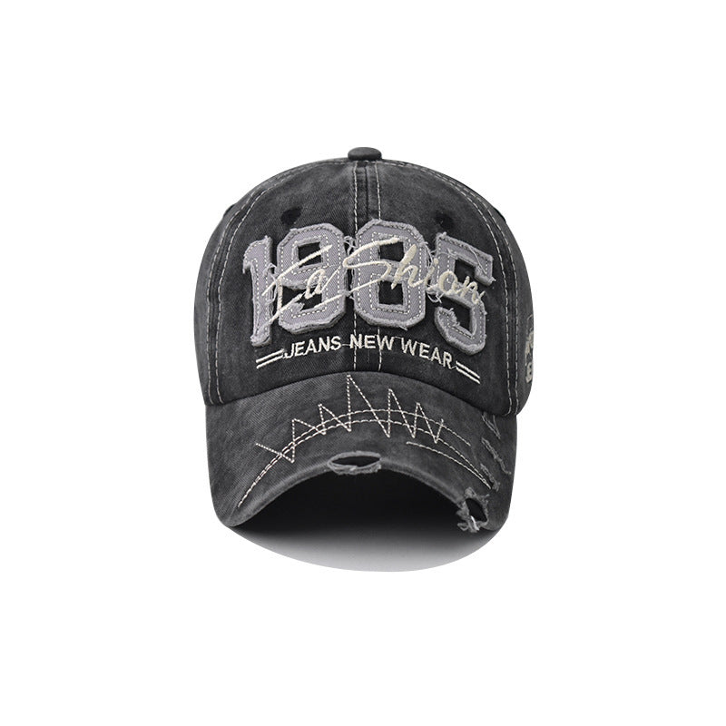 Wholesale Casual 1985 Letter Embroidered Distressed Cotton Baseball Cap For Everyday Summer Outdoor Style