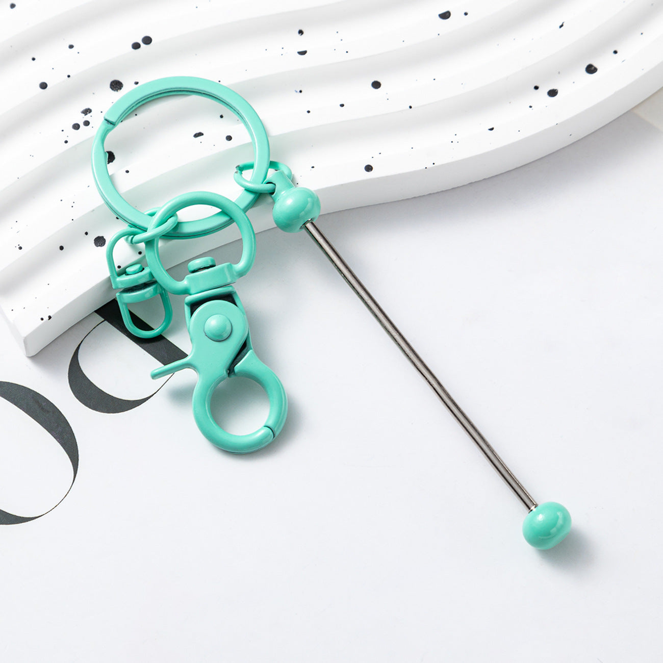 Wholesale Beadable Keychains Gradient Color DIY Beaded Keychains ACC-KC-HuaH009