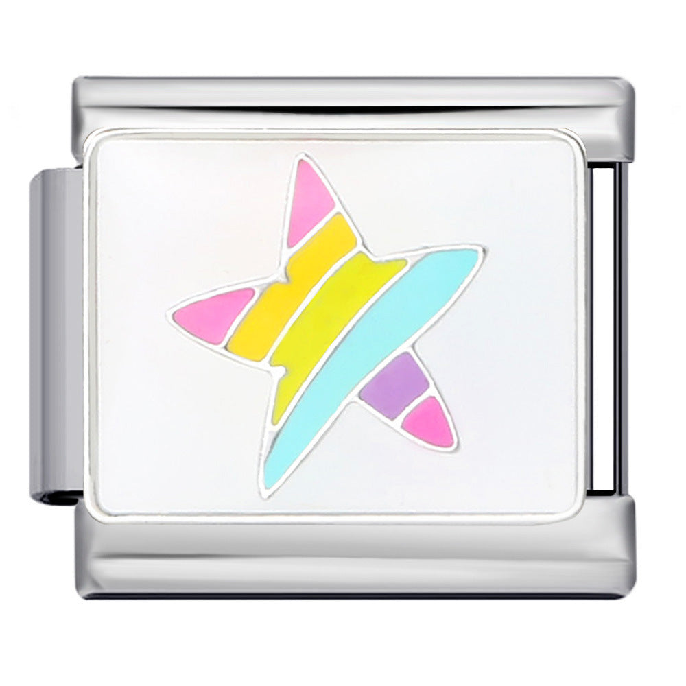 Wholesale 5pcs Italian Charm Bracelet 9mm DIY Splicing Cute Creative Stainless Steel Composable Bracelet