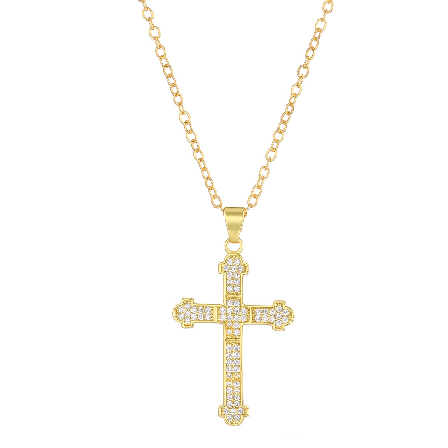Wholesale Zircon Virgin Cross Necklace ACC-NE-MY004