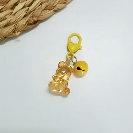 Wholesale Acrylic Teddy Bear Keychains, Bell Pendants ACC-KC-HuiMei011