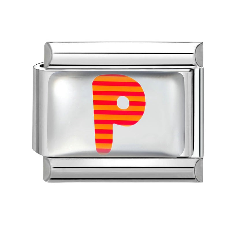 Wholesale 9mm Italian Charm Starter Bracelets DIY Letter Series Stainless Steel Composable Bracelet