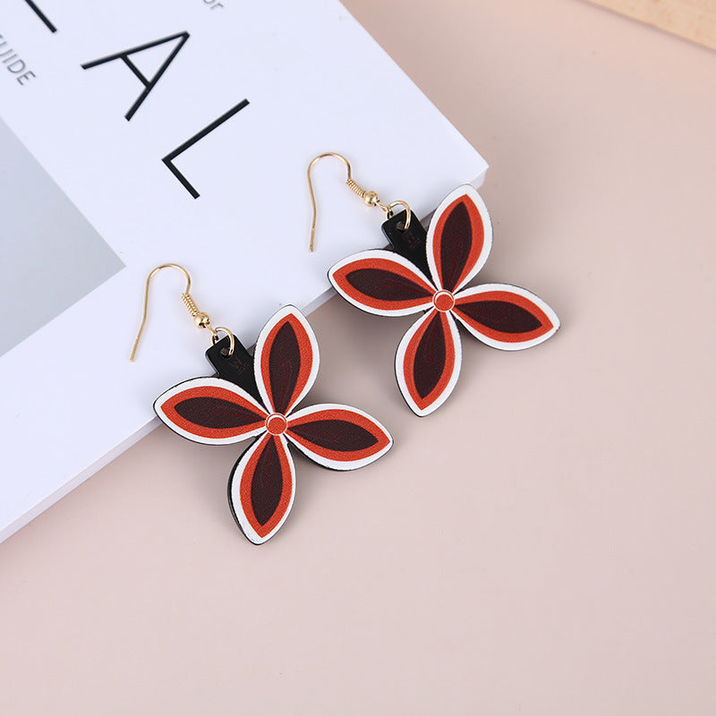Wholesale Four Leaf Flower Acrylic Earrings ACC-ES-YanChen006