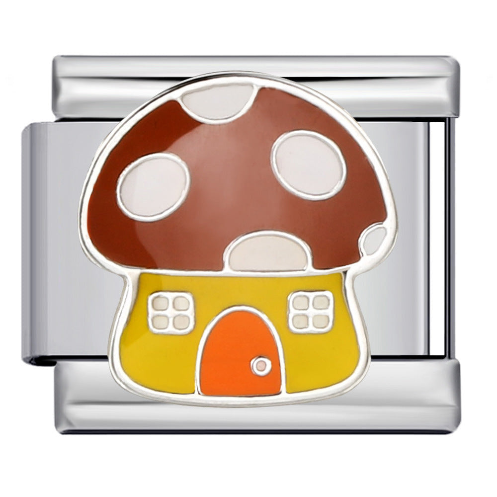 Wholesale Italian Charm Bracelet 9mm DIY Splicing Removable Cartoon Food Element Stainless Steel Composable Bracelet