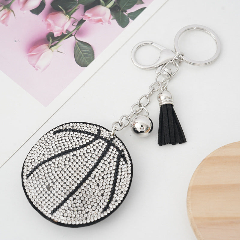 Wholesale  creative football basketball volleyball baseball hot diamond keychain