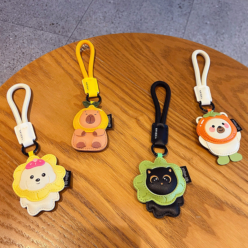 Wholesale Boutique Leather Animal Keychain Cute Pendant For Car Keys Backpack Bag Charm