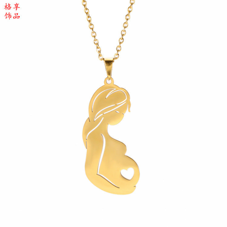 Wholesale Ethnic Style Cartoon Thanksgiving Mother's Day Stainless Steel Necklace ACC-NE-GeXiang004