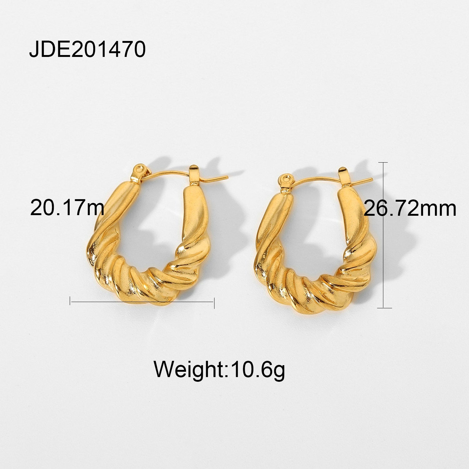 Wholesale gold plated stainless steel twist hoop earrings geometric earrings ACC-ES-Jied004