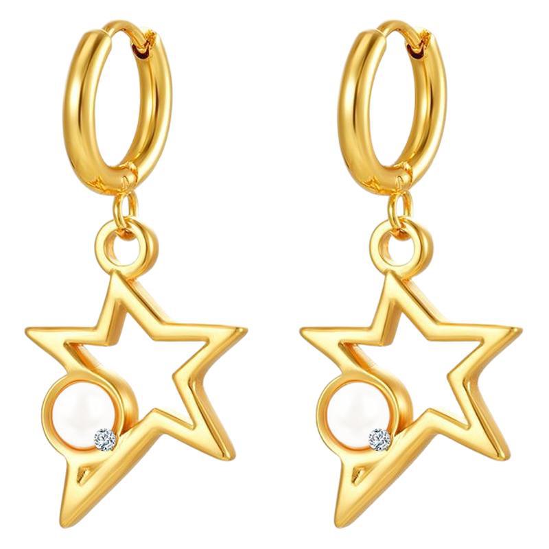 Wholesale Stainless steel cross pendant earrings  18K earrings