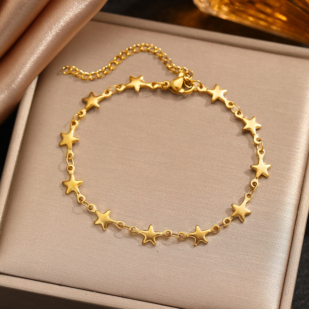 Wholesale Stainless Steel Star Bracelet For Women Fashion Jewelry Accessory Gift Boutique Resale
