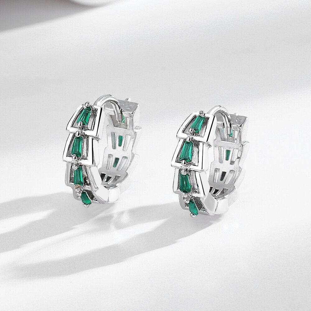 Wholesale Light Luxury Micro-inlaid Zircon Step Green Diamond Earrings ACC-ES-MeiLi004