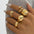 Wholesale  geometric UV plating  material spherical 4-piece set of irregular ring