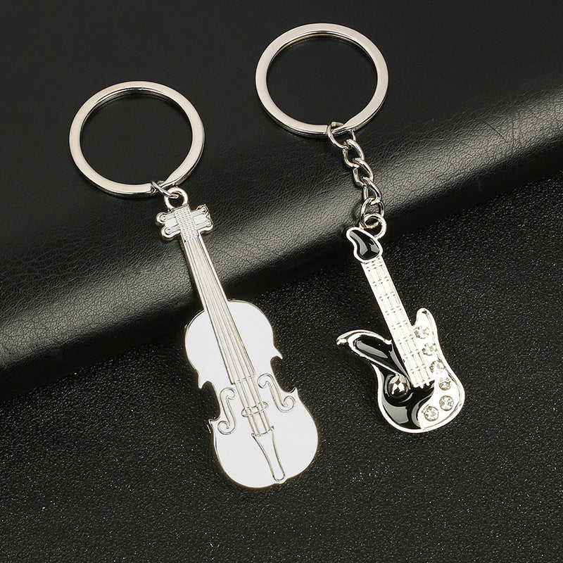 Wholesale Zinc Alloy Metal Enamel Guitar Keychains ACC-KC-MengOu002