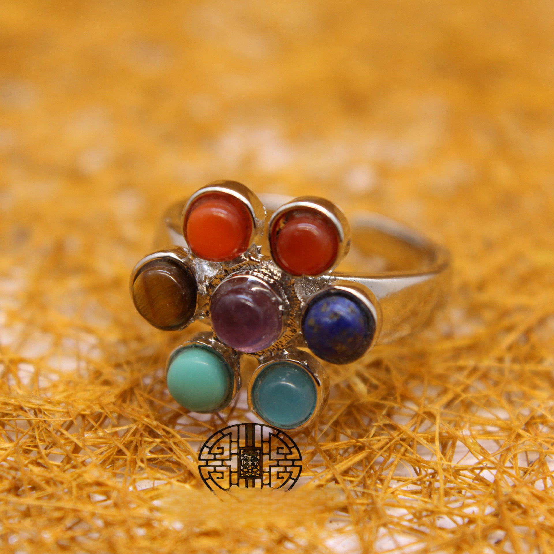 Wholesale Crystal Ethnic Style Ring Lapis Lazuli Ring